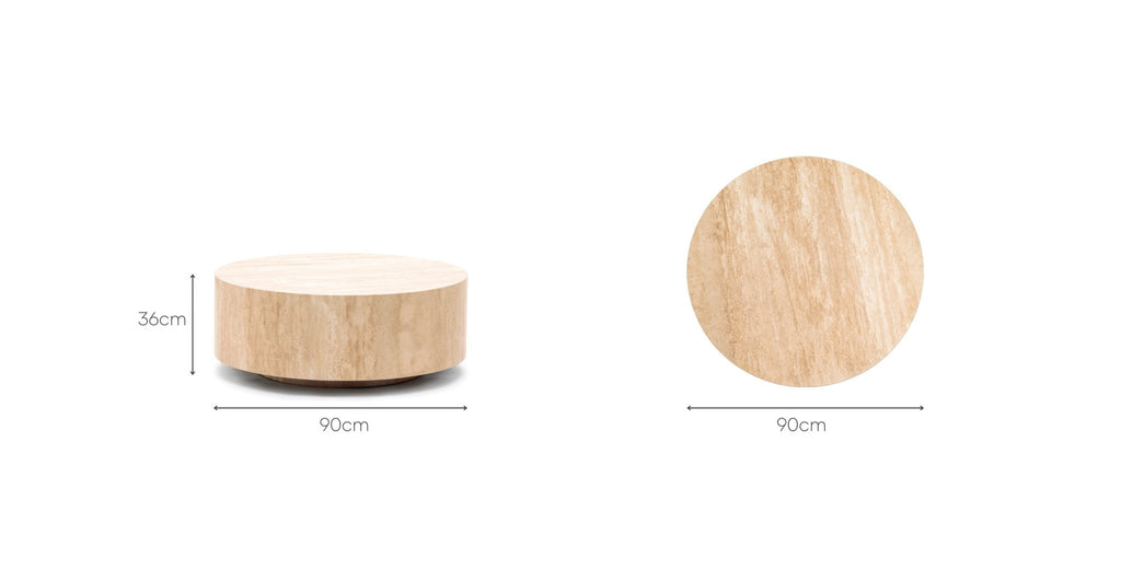NUBA ROUND COFFEE TABLE - TRAVERTINE - THE LOOM COLLECTION