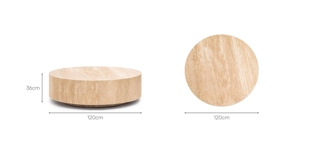 NUBA ROUND COFFEE TABLE - TRAVERTINE - THE LOOM COLLECTION