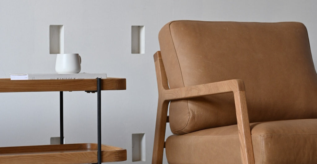 NYSSE ARMCHAIR - LIGHT OAK & MONTANA LEATHER - THE LOOM COLLECTION