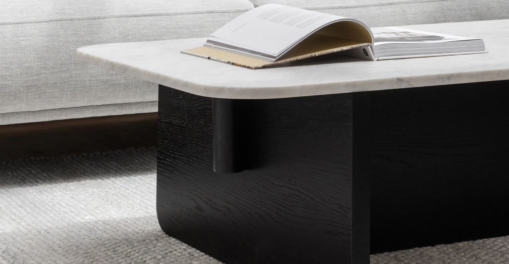 PIVOT COFFEE TABLE - BLACK OAK & MARBLE - THE LOOM COLLECTION