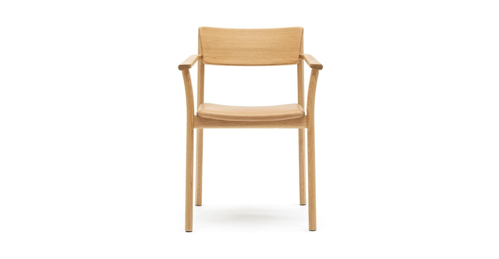POISE ARMCHAIR - LIGHT OAK & PECAN LEATHER - THE LOOM COLLECTION