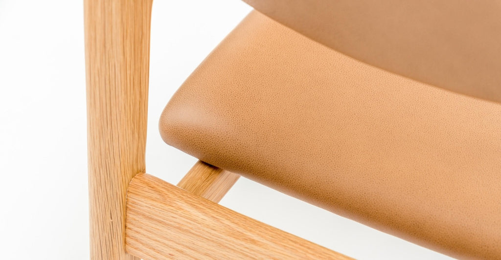 POISE LOUNGE CHAIR - LIGHT OAK & PECAN LEATHER - THE LOOM COLLECTION