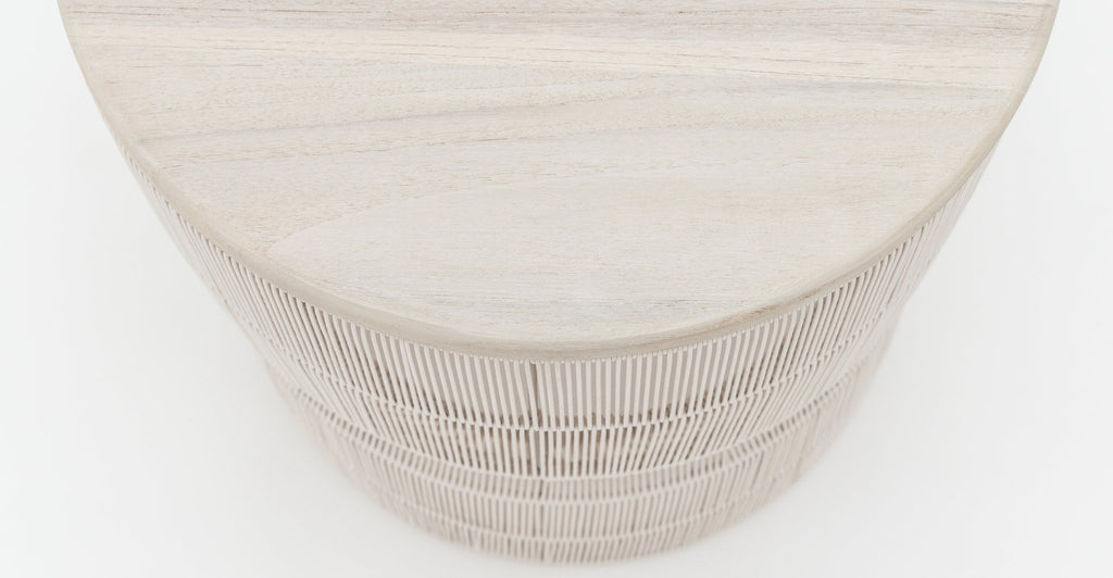 RIVIERA SIDE TABLE - CHALK & AGED TEAK - THE LOOM COLLECTION