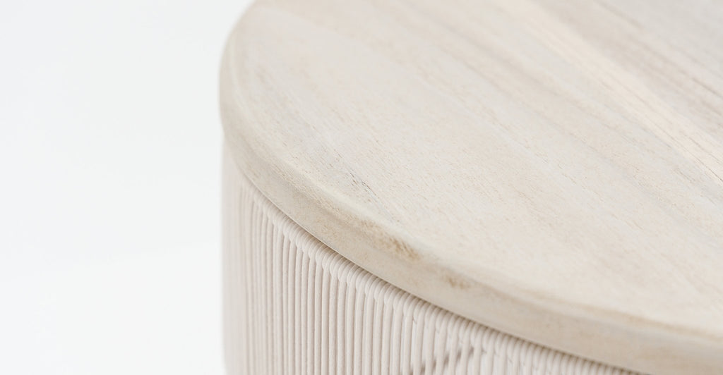 RIVIERA SIDE TABLE - CHALK & AGED TEAK - THE LOOM COLLECTION