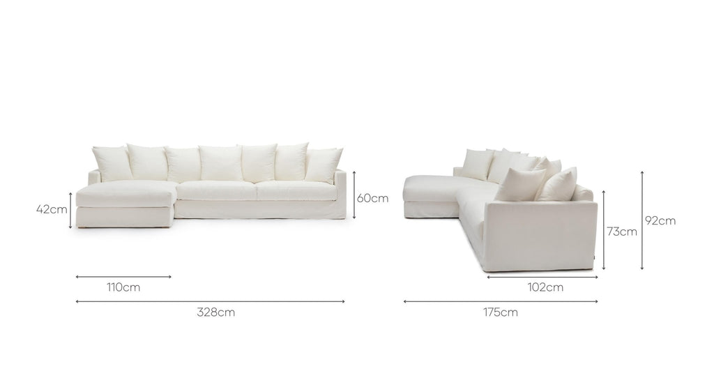 SLOOPY L-SHAPED SOFA - SUMMER IVORY - THE LOOM COLLECTION