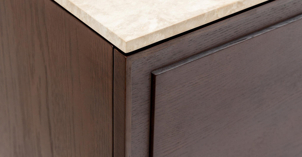 YORKE 220 SIDEBOARD - SMOKED OAK & TRAVERTINE - THE LOOM COLLECTION