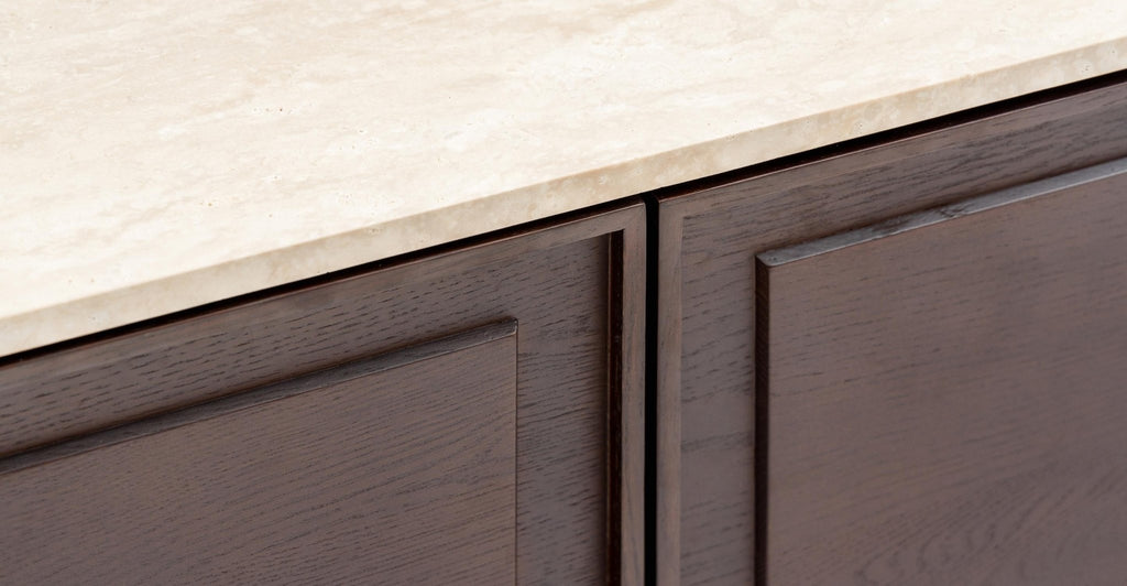 YORKE 220 SIDEBOARD - SMOKED OAK & TRAVERTINE - THE LOOM COLLECTION